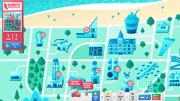 Gurobi Optimization, in collaboration with Dr. Larry Snyder of Lehigh University, created a supply chain optimization game based on the ability to deliver burritos to customers, maximizing profits.